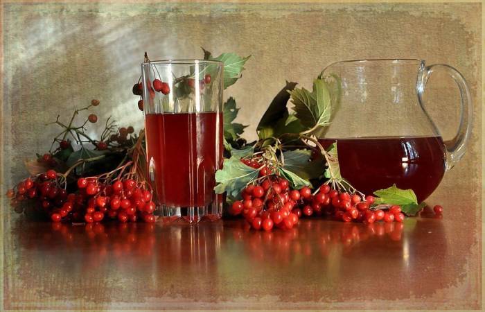 Сок ягод калины