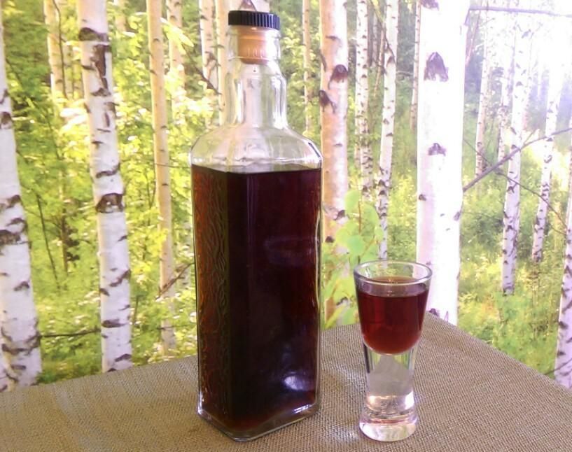 Бутылка и рюмка с настойкой