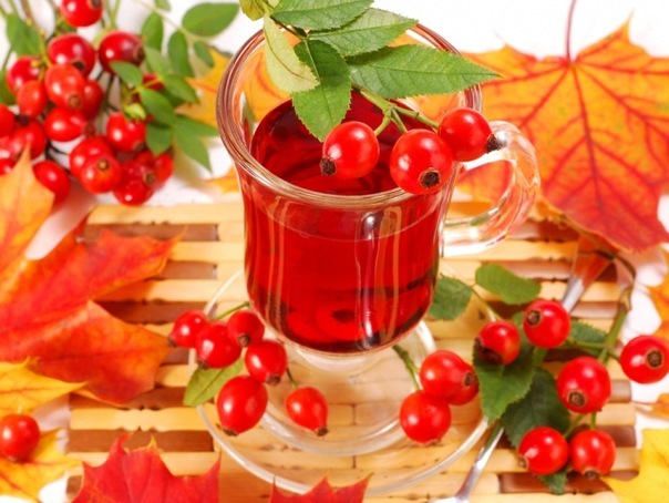 Чай с мёдом и шиповником