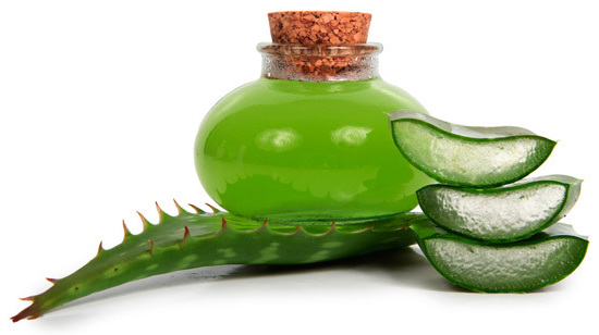 Листья алоэ и пузырёк с соком