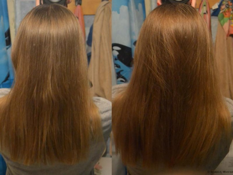 Волосы до и после применения репейного масла