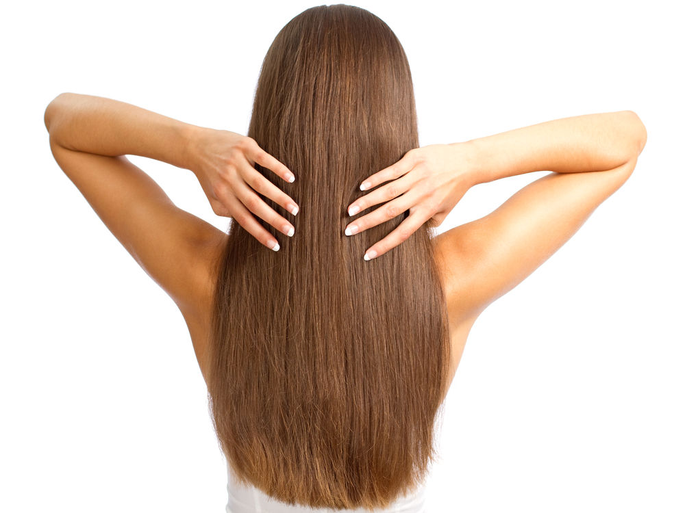 У девушки красивые волосы