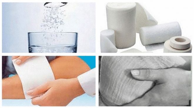 Схема применения солевых компрессов