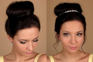 Как делать пучок с помощью бублика