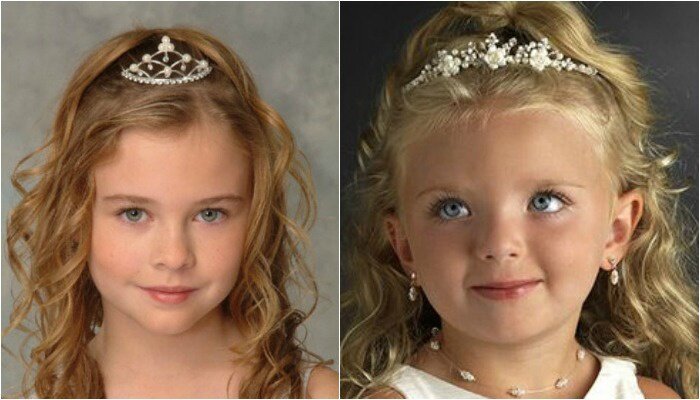 Детская прическа с диадемой для детсадовского выпускного